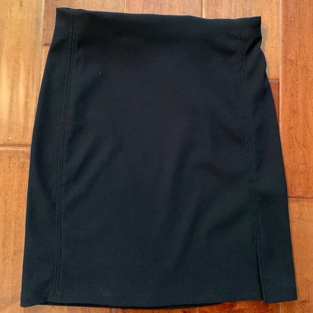 Topshop US 4 Black Pencil Skirt With Slit
